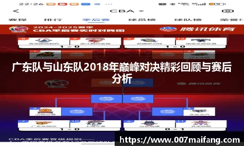 广东队与山东队2018年巅峰对决精彩回顾与赛后分析